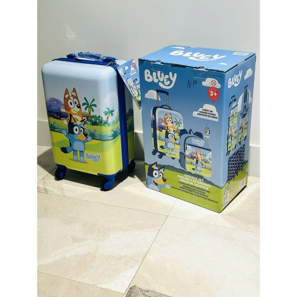 Bluey Kid's Licensed 2 Piece Luggage Bluey Set 1872161 New In Box